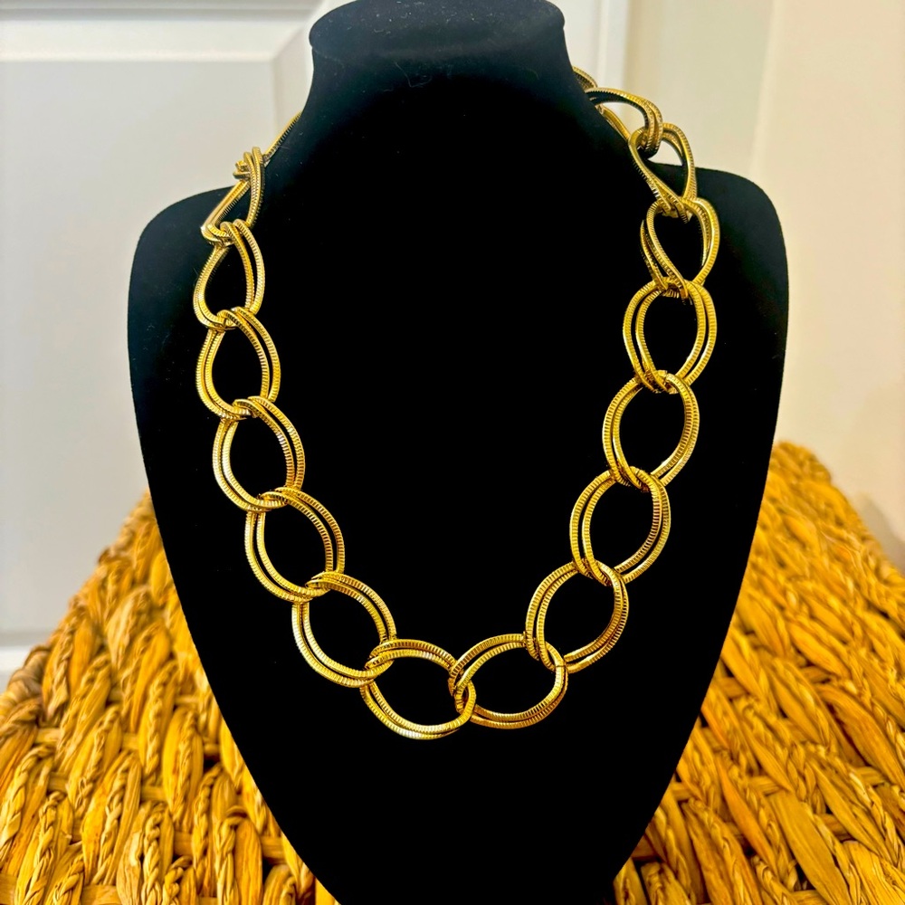 NWOT Chicos Gold Double Chain Necklace